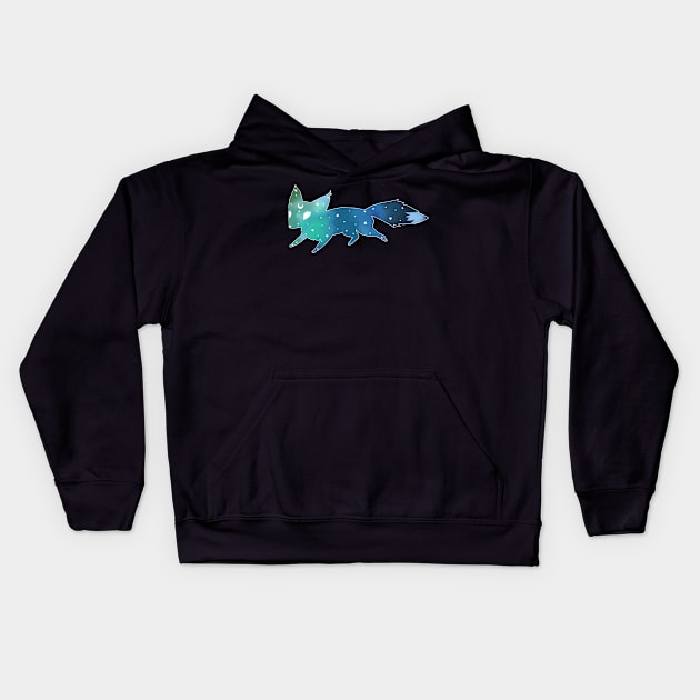 Celestial Moon Fox Kids Hoodie by medimidoodles